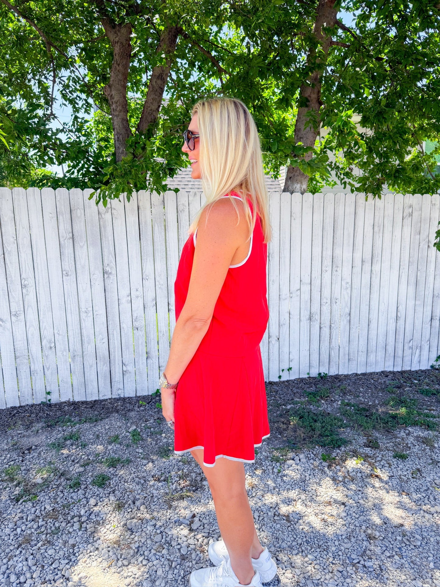 On The Sidelines Mini Dress - Red