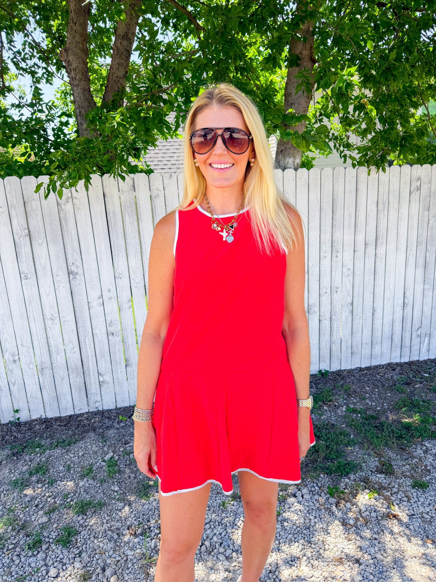 On The Sidelines Mini Dress - Red