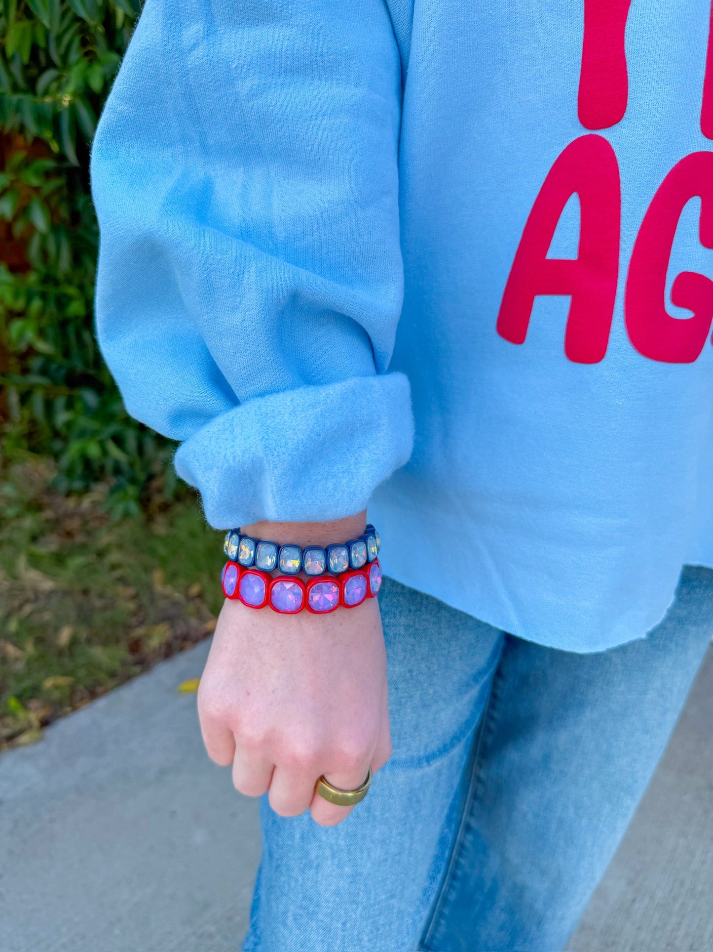 Make America Pray Sweatshirt - Light Blue