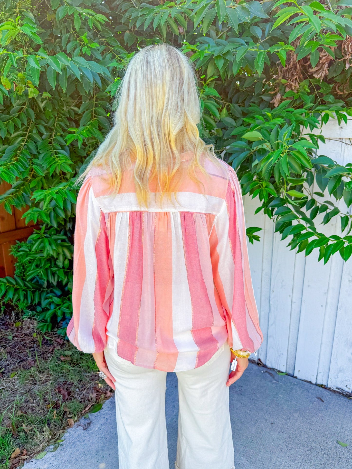 Hint Of Shimmer Top - Coral/Orange