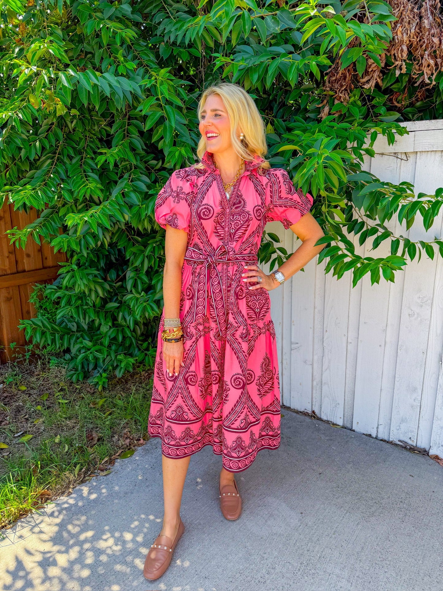 Della Midi Dress - Salmon