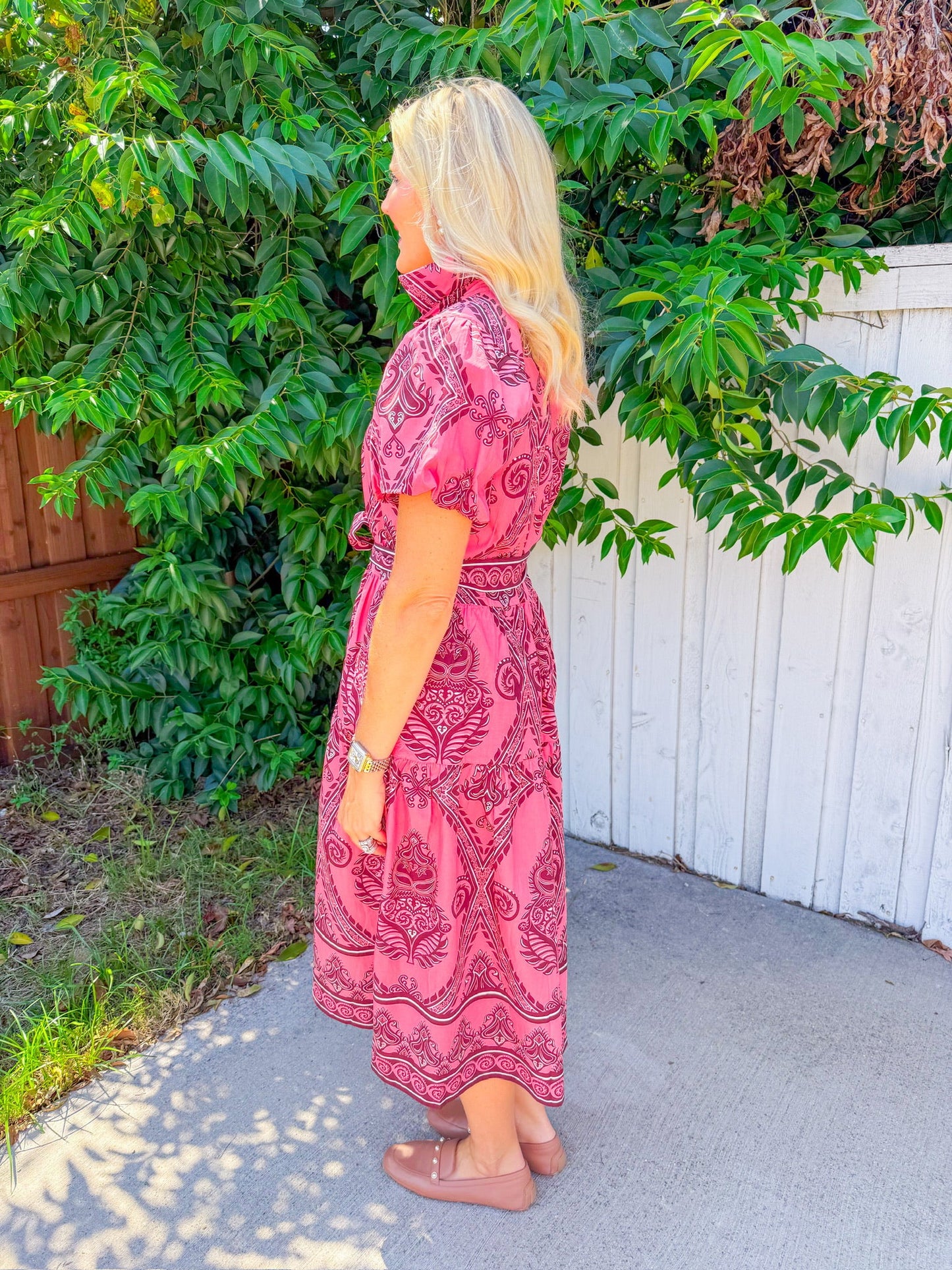 Della Midi Dress - Salmon