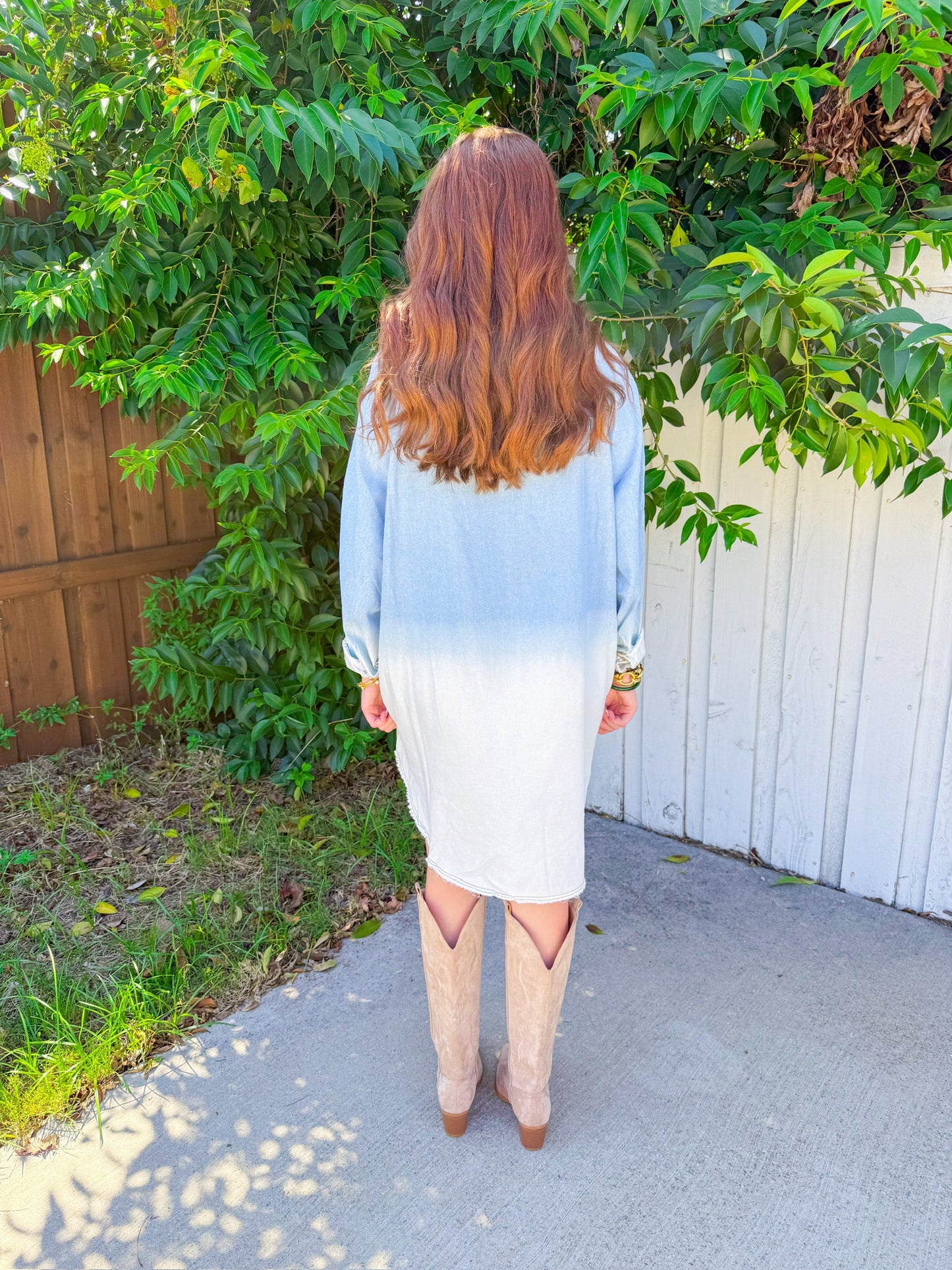 Kick Up Mini Dress - Light Denim
