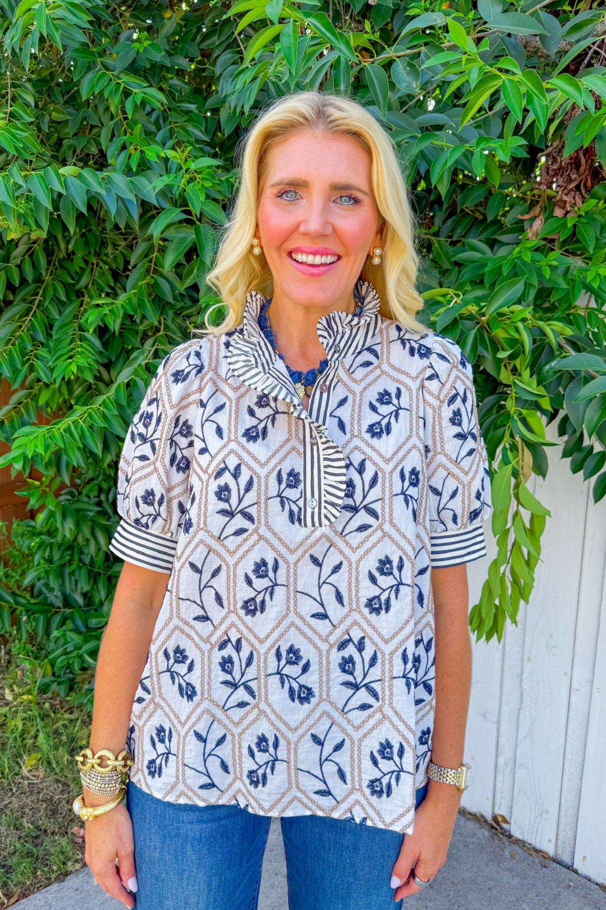 Berry Bloom Top - Cream