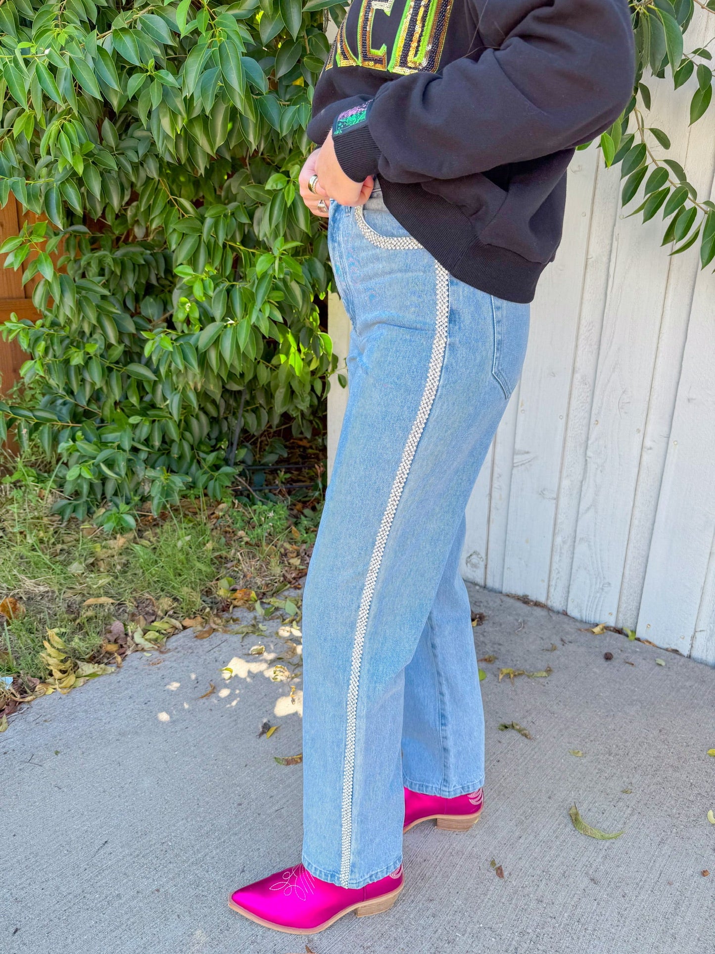 Icon Jeans - Indigo w/ Rhinestone Trim