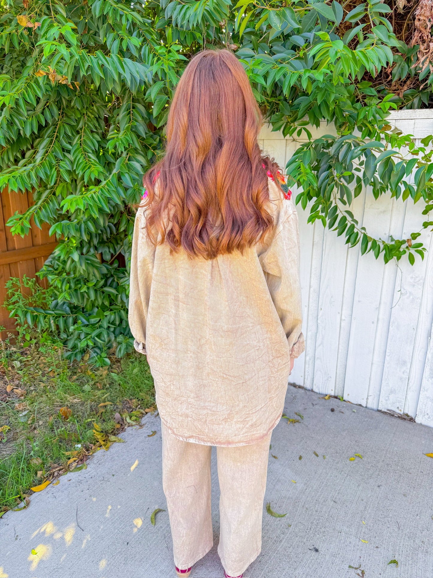 Girls Night Button Down - Tan