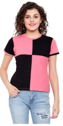 DHRUVI TRENDZ Women Printed Top with Half Sleeves for Office Wear, Casual Wear, Under 399 Top for Women/Girls Top Red& Turquoise