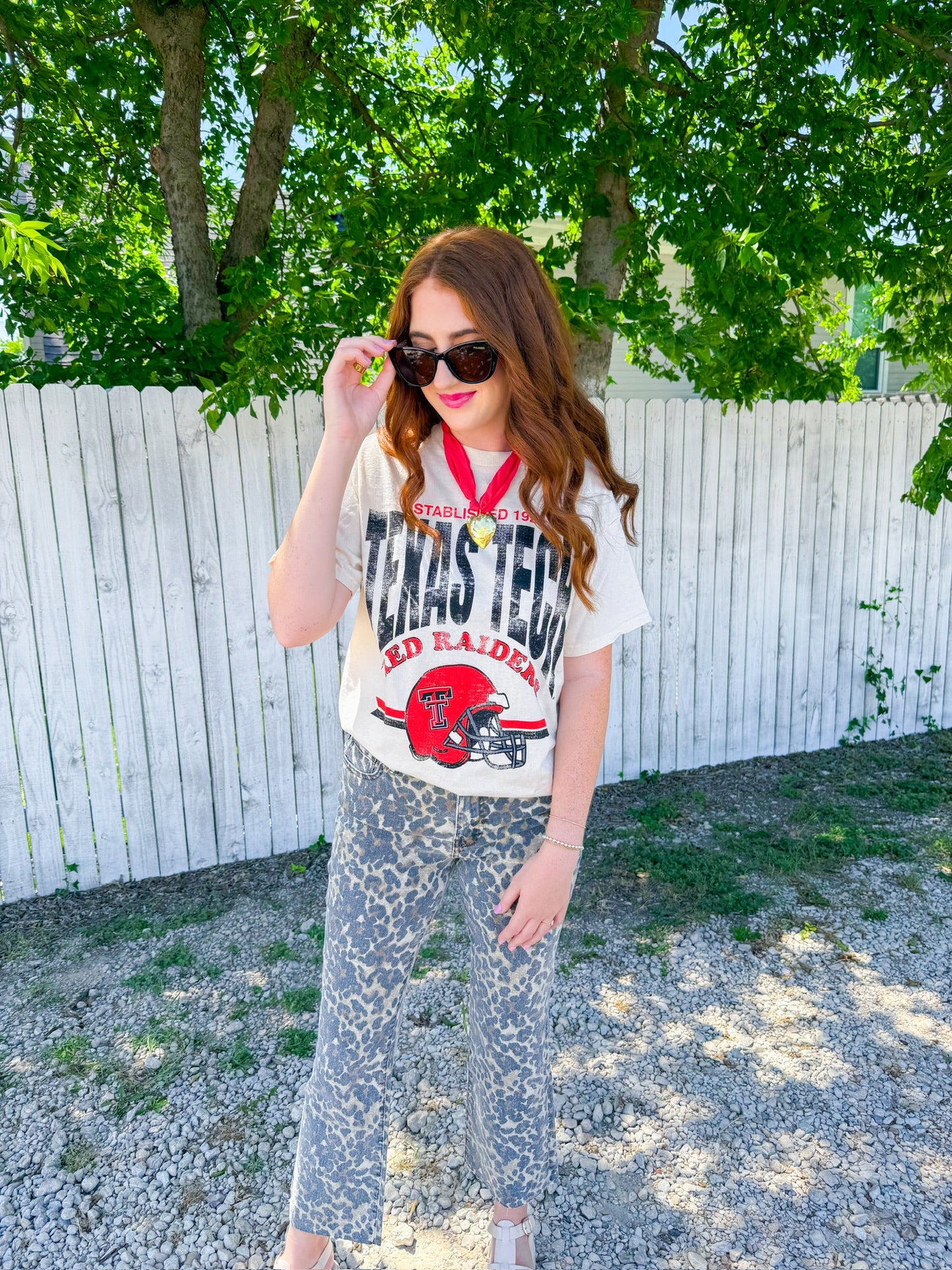 Texas Tech Helmet Tee - Off White