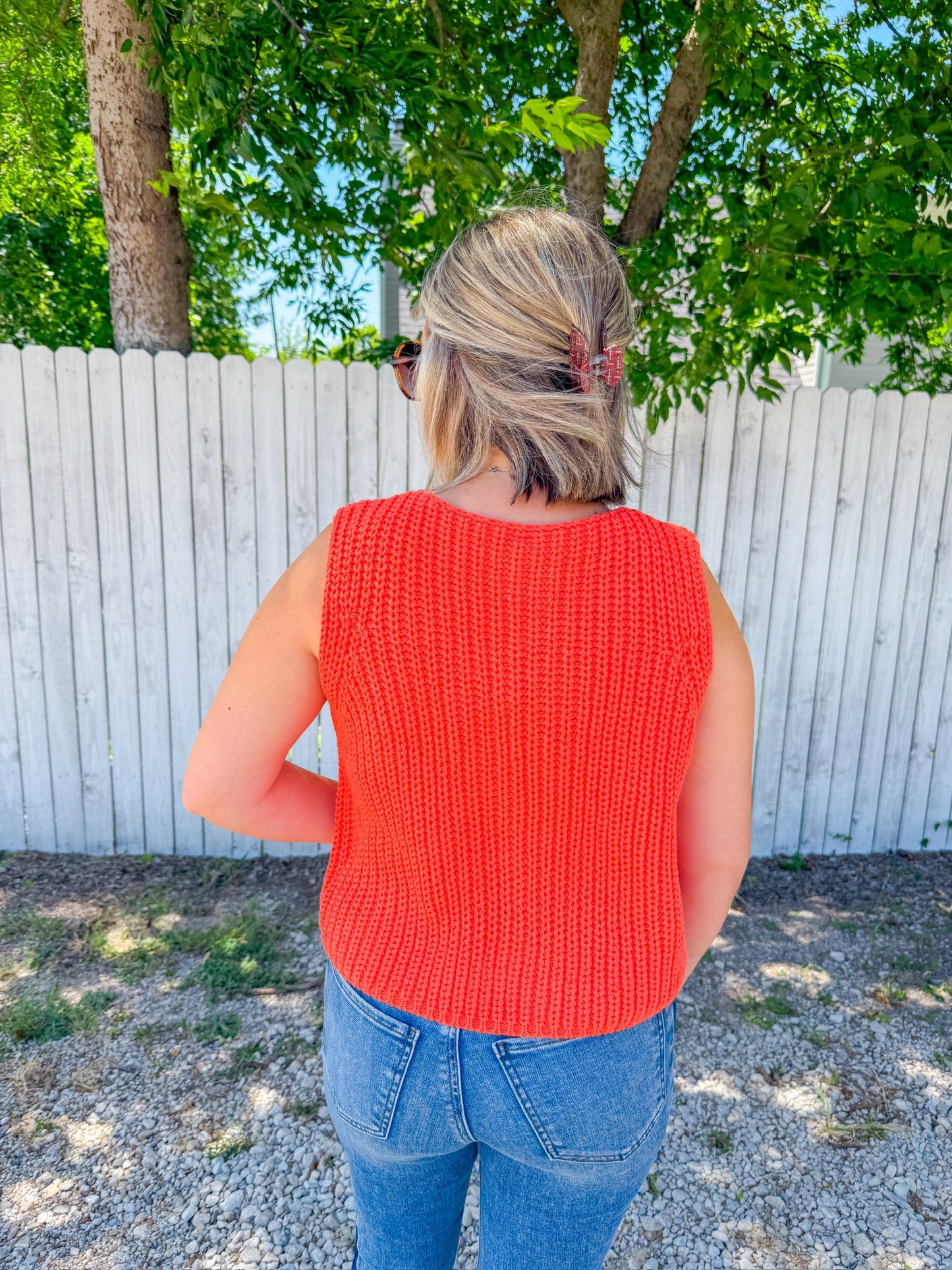 Sun Believable Sleeveless Sweater - Papaya
