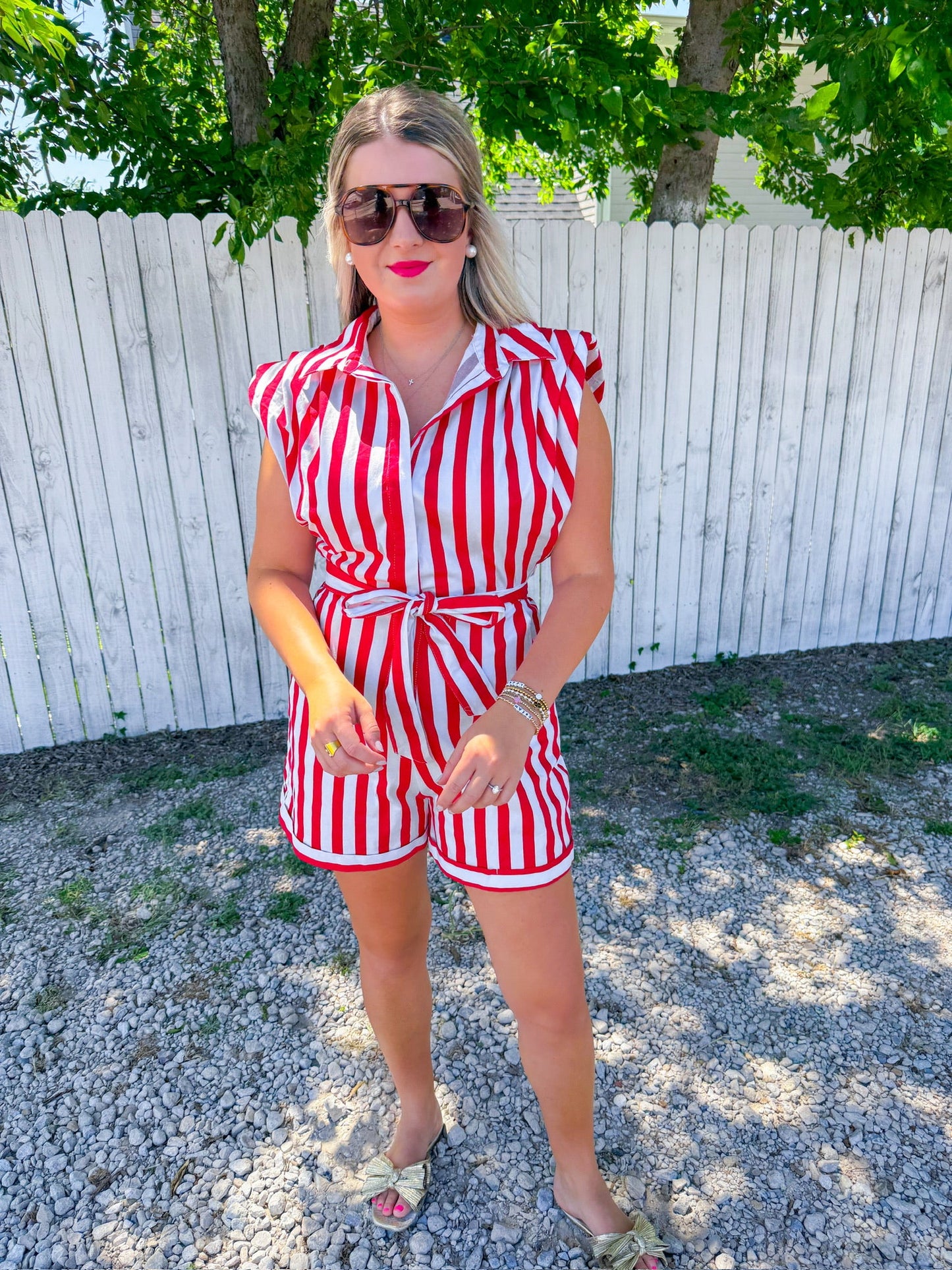 Biggest Cheerleader Romper - Red