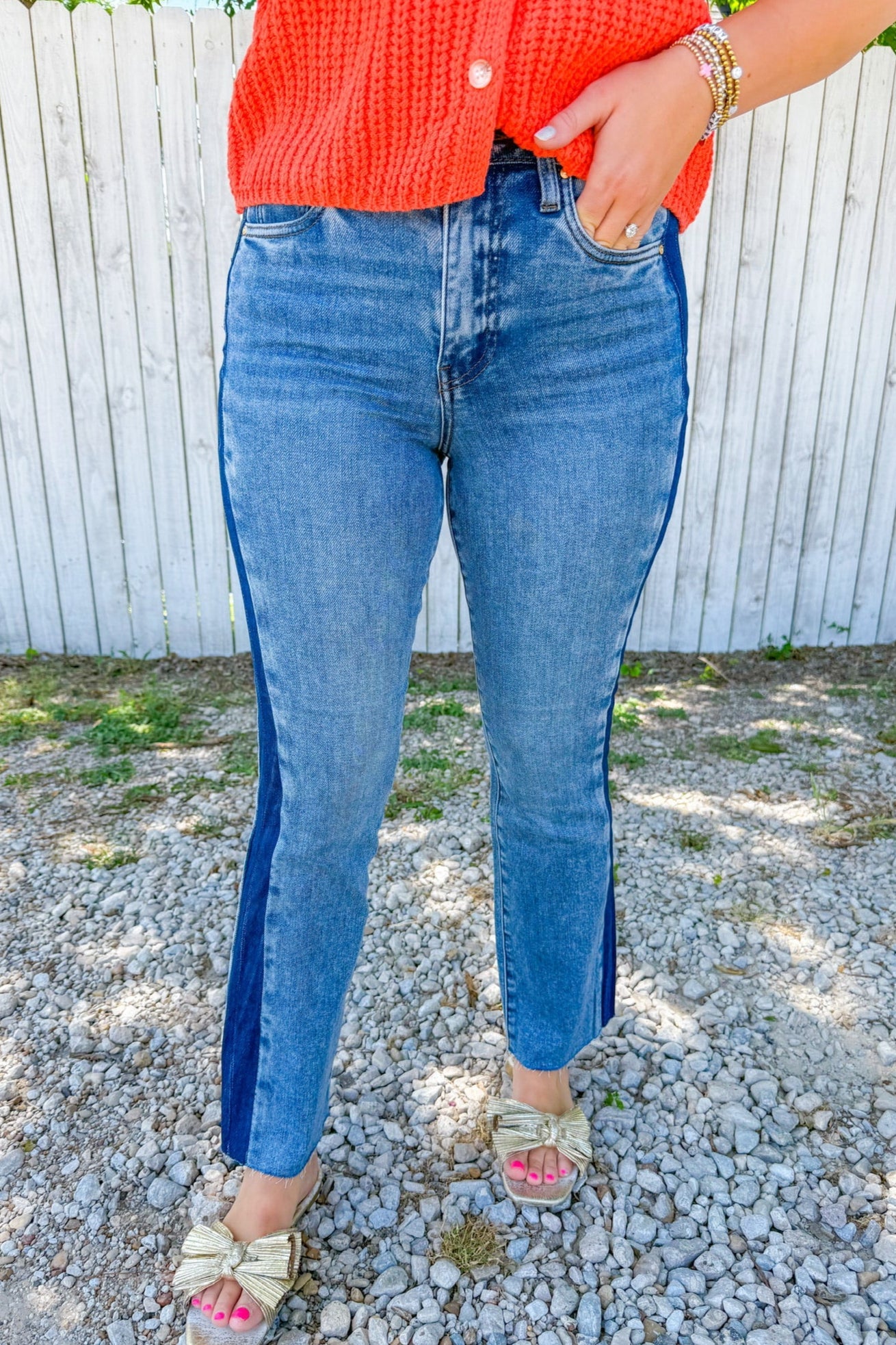 Kelsey High Rise Ankle Flare Raw Hem Jeans - Inerrant w/ Dark