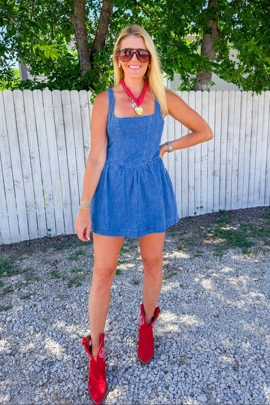 Corset Mini Dress - Dark Indigo