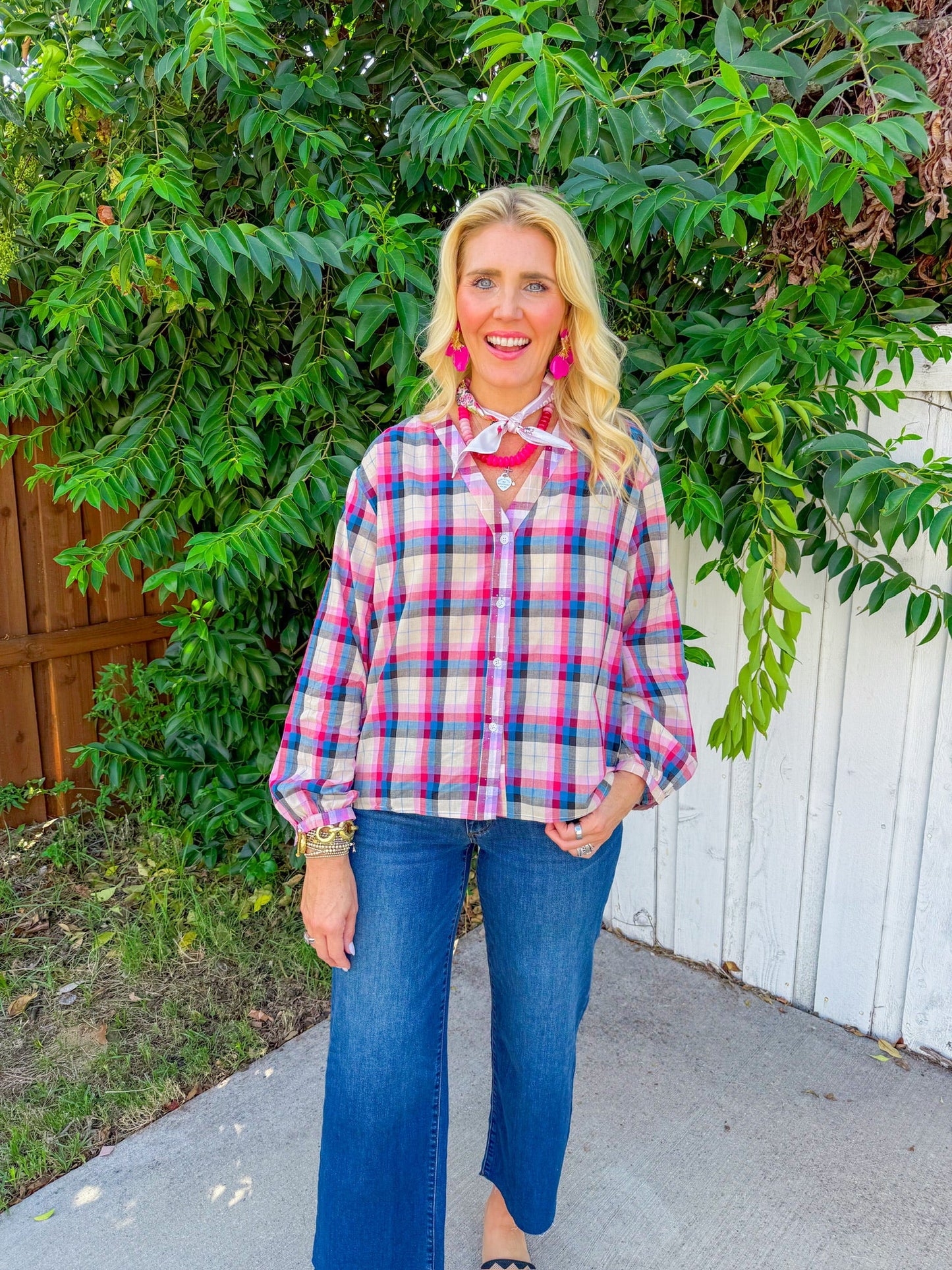 Subtle Shimmer Top - Pink/Blue