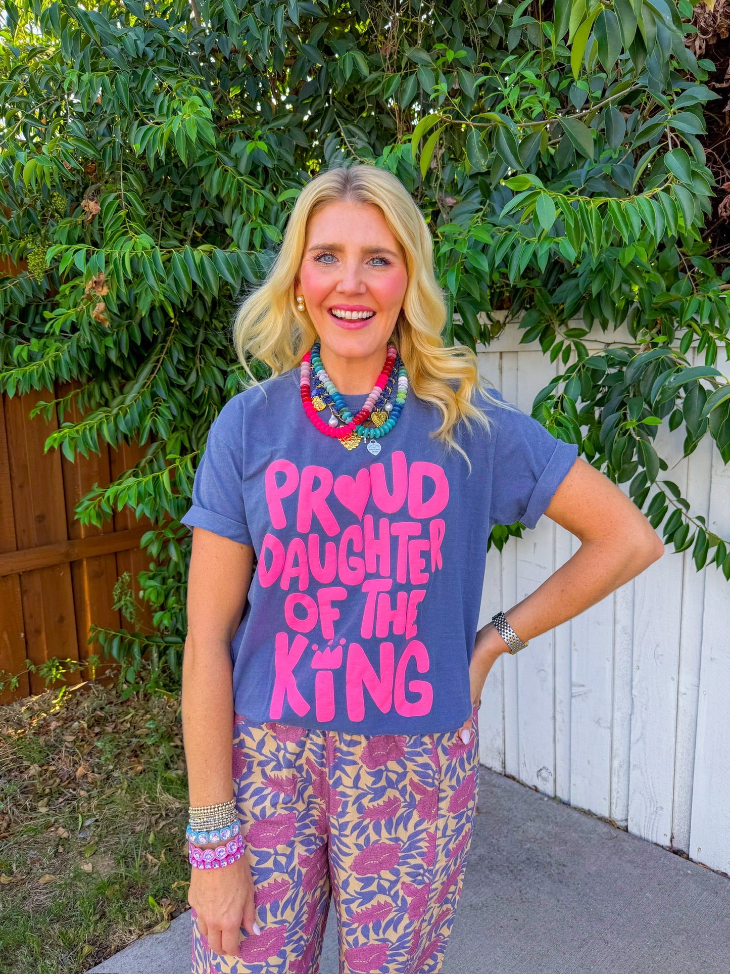 Proud Daughter Tee - Denim