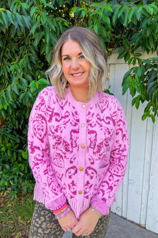 Take The Chance Cardigan - Pink