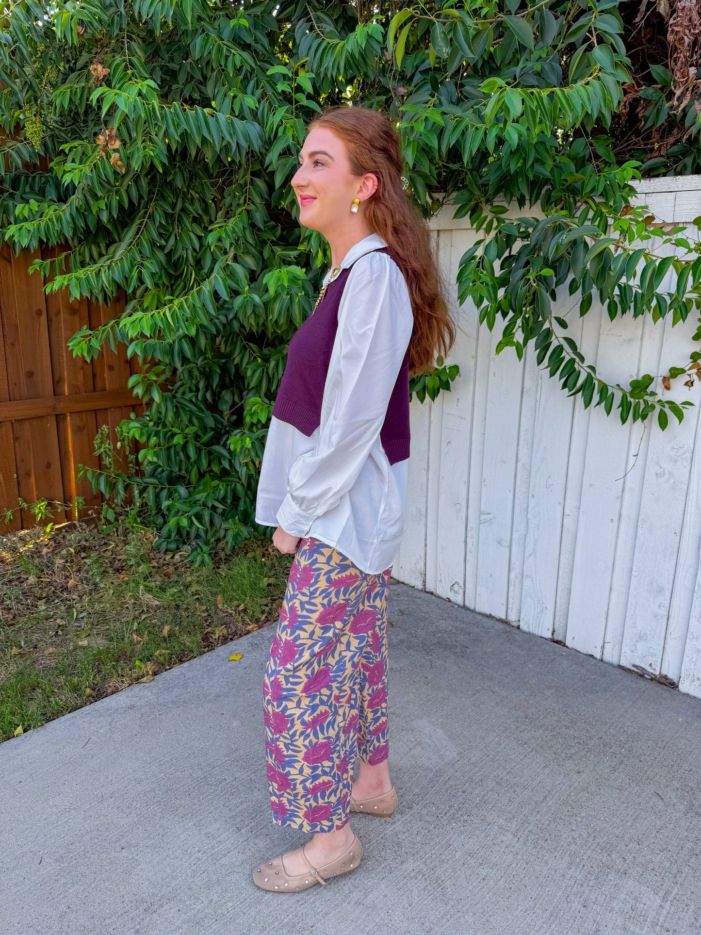 Fall Ready Top - White/Plum