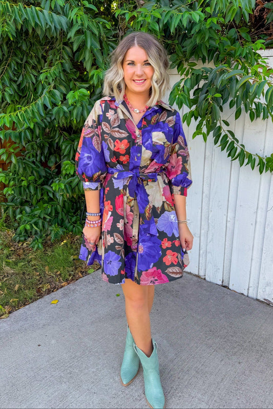 Best Bloom Mini Dress - Midnight