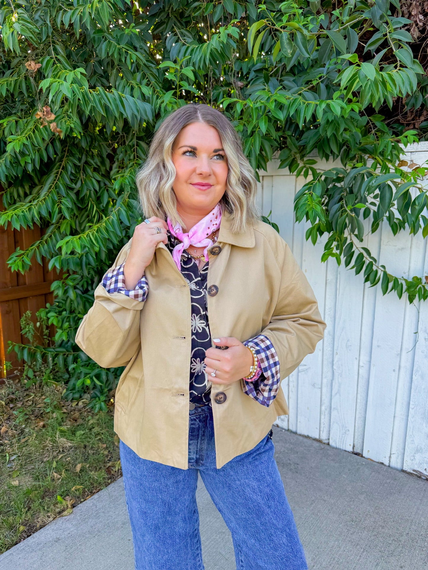Too Posh Jacket - Tan/Plaid
