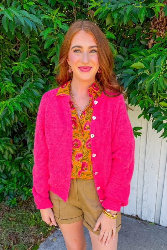 Sweet Darling Cardigan - Coral