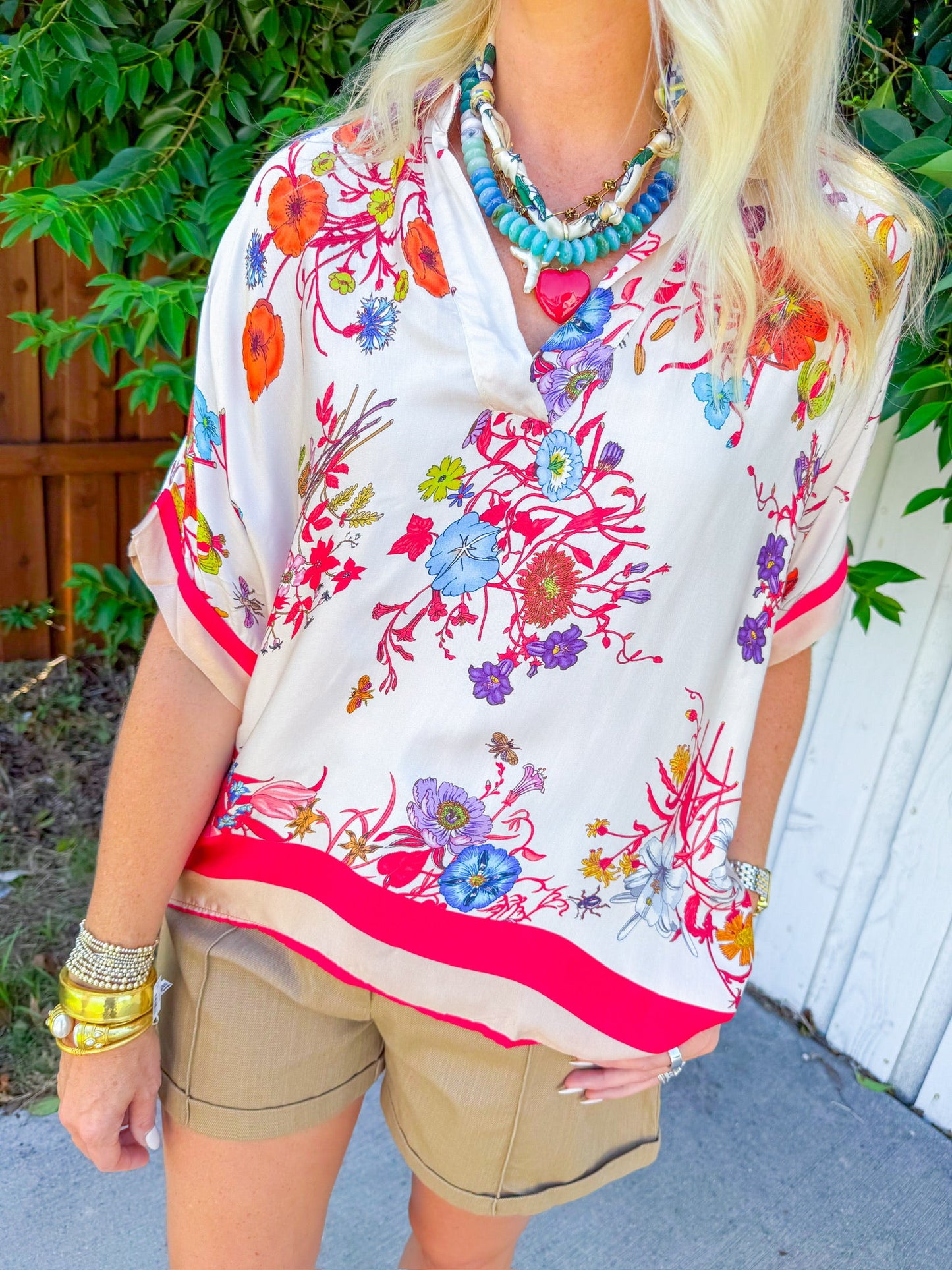 Artistry Angle Top - Cream/Red