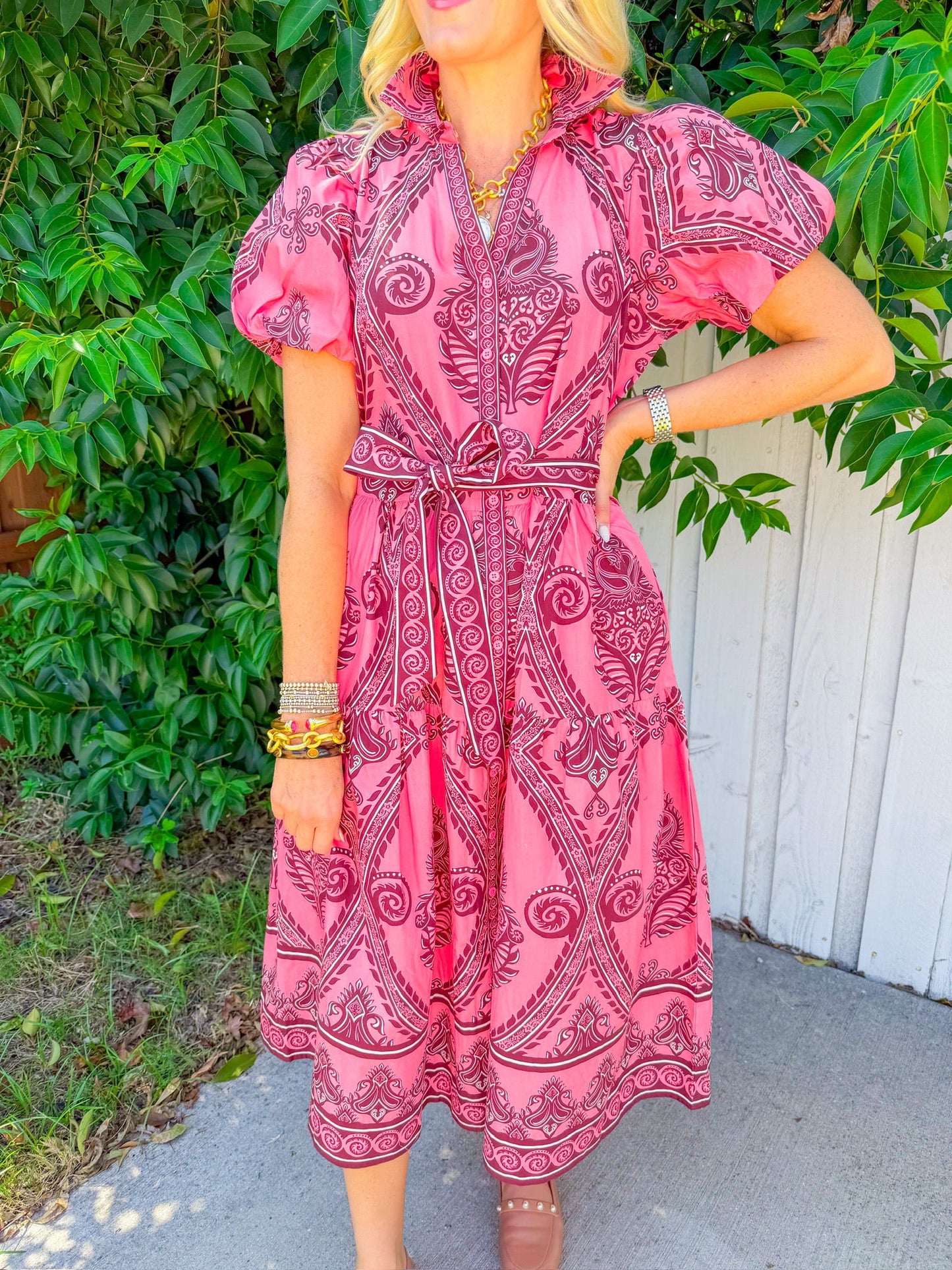 Della Midi Dress - Salmon