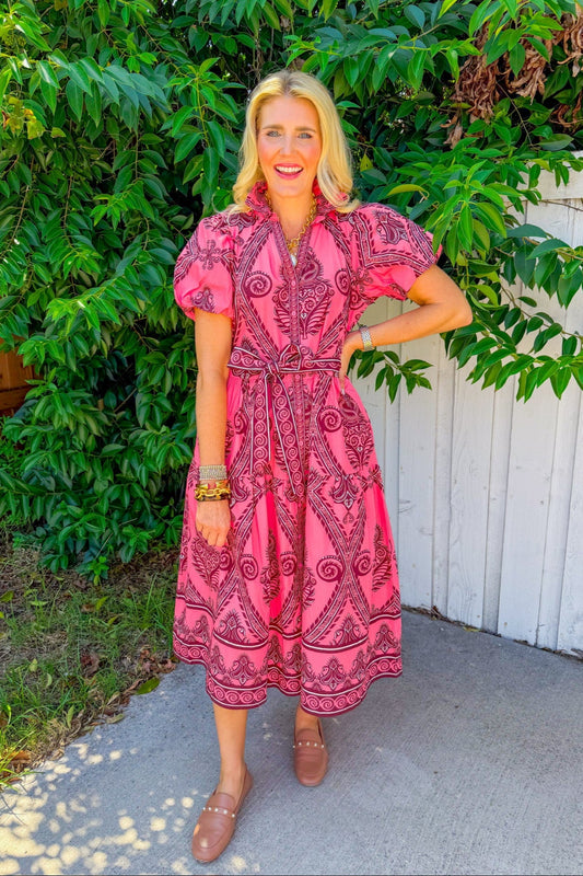 Della Midi Dress - Salmon