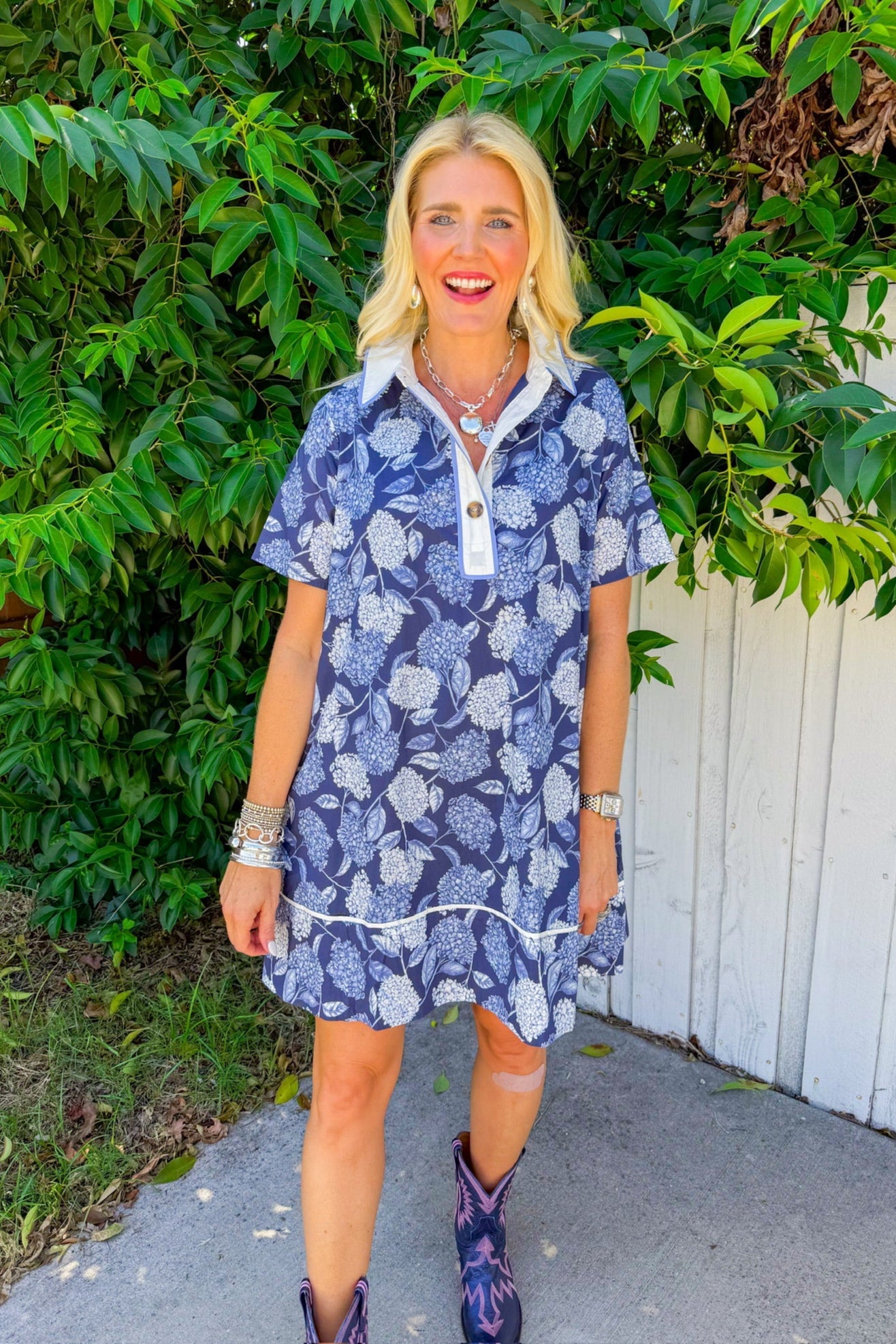 Freshly Picked Mini Dress - Navy