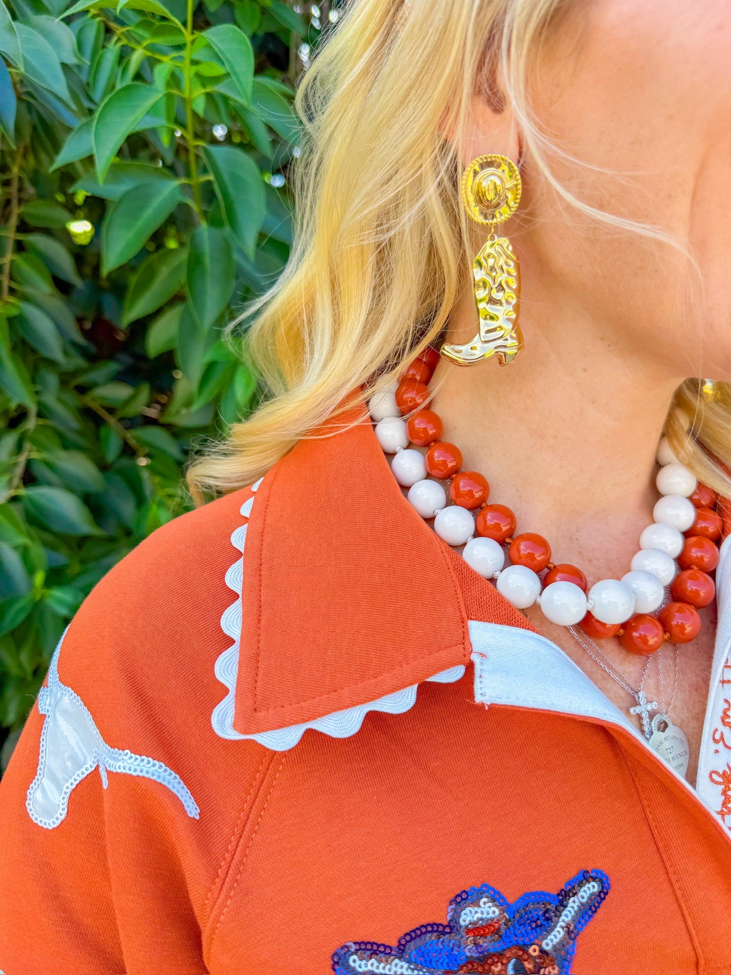 Texas Logo Patch Dress - Burnt Orange