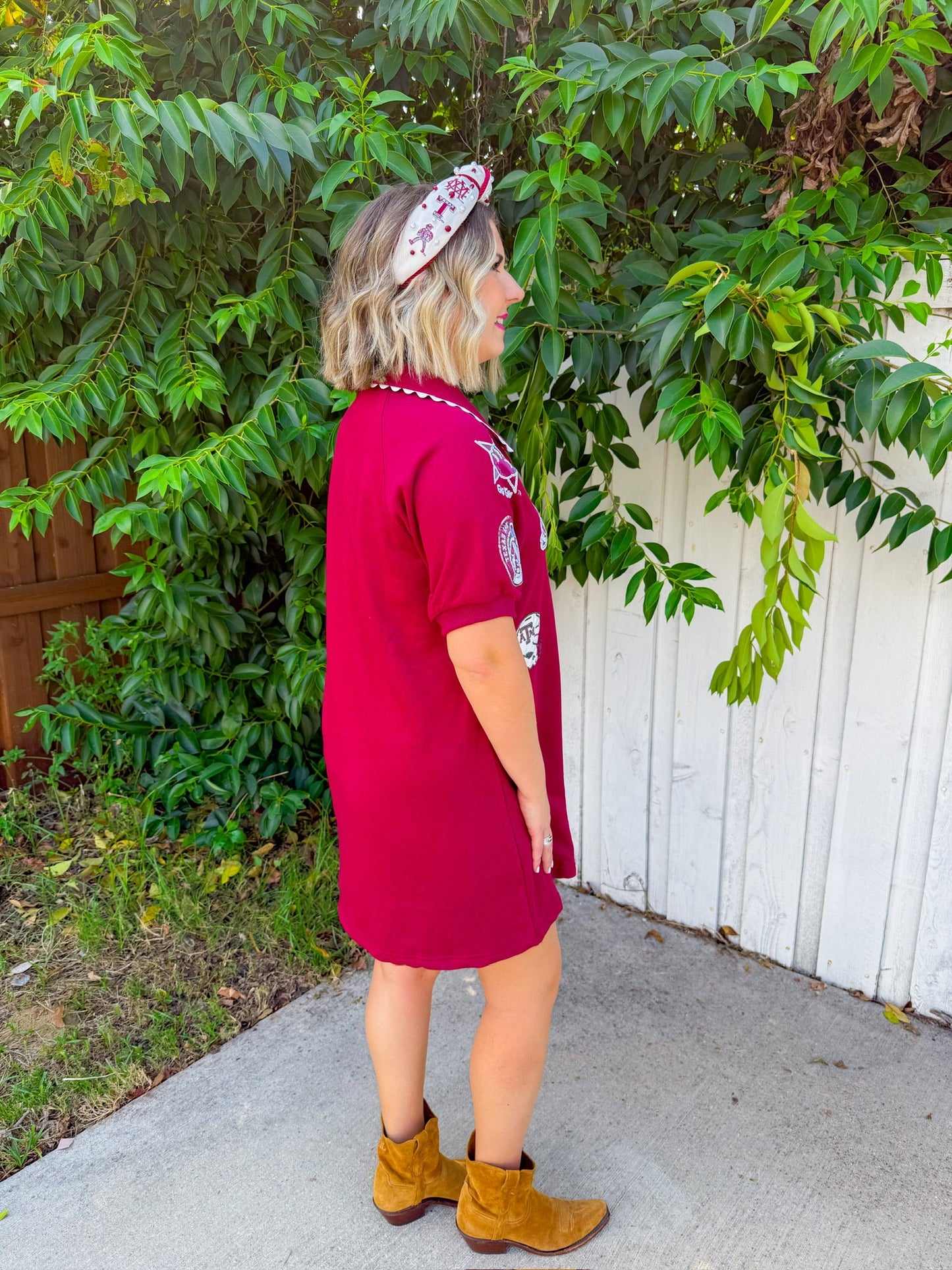 Texas A&M Logo Patch Dress - Maroon