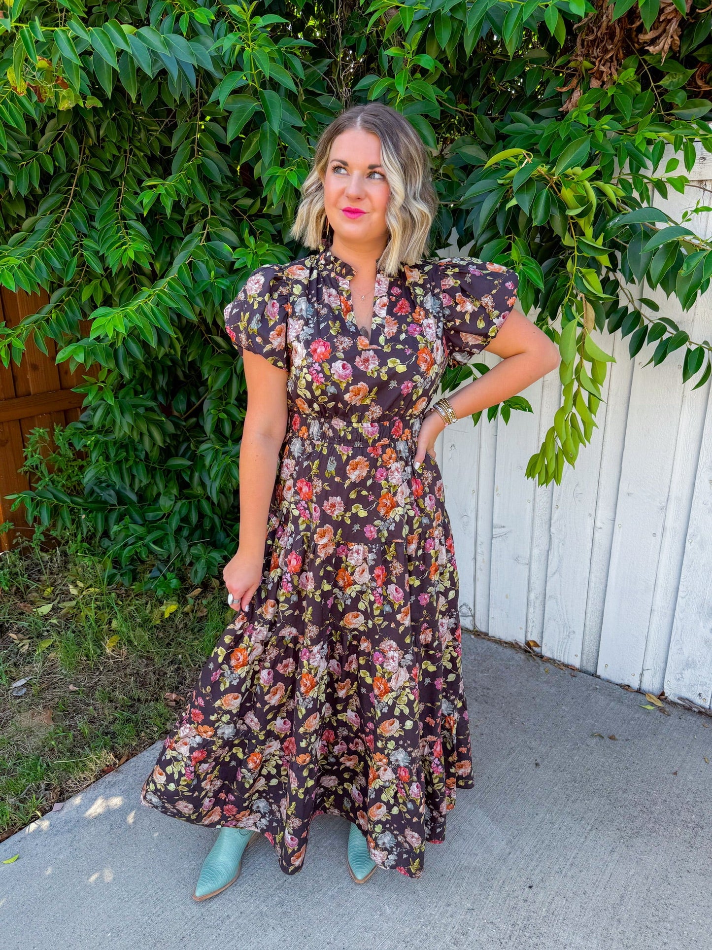 Blossom and Bloom Maxi Dress - Chocolate