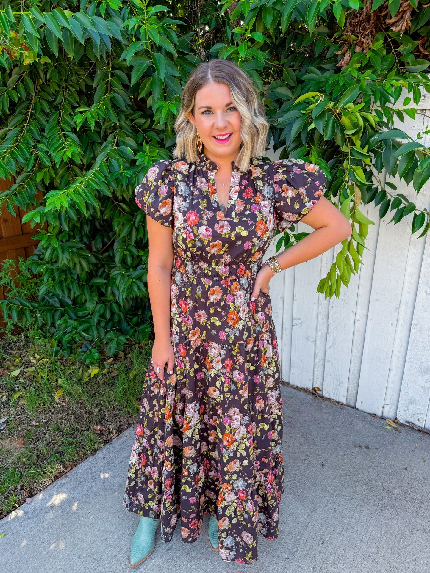Blossom and Bloom Maxi Dress - Chocolate