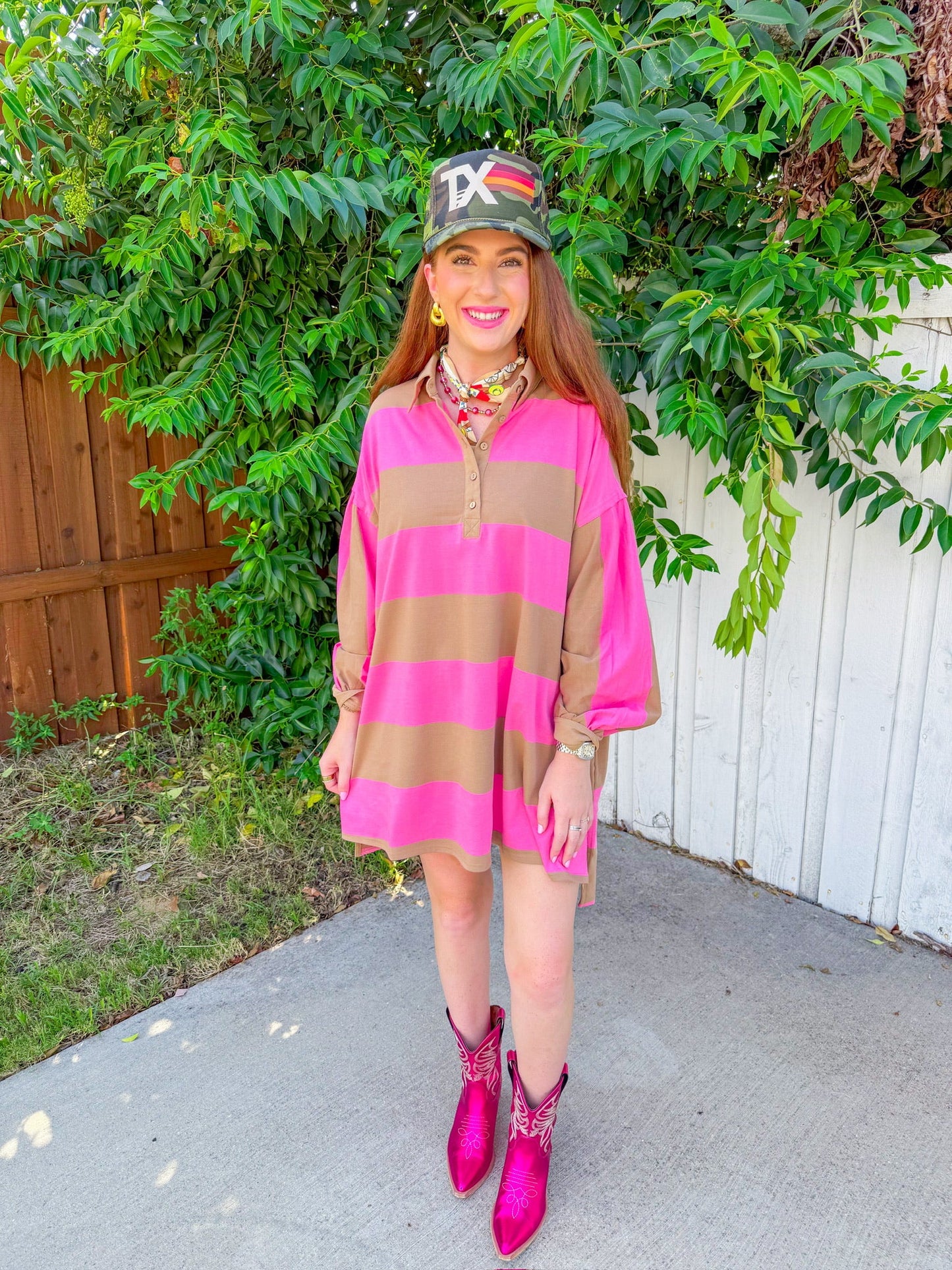 Seize The Day Dress - Pink/Mocha