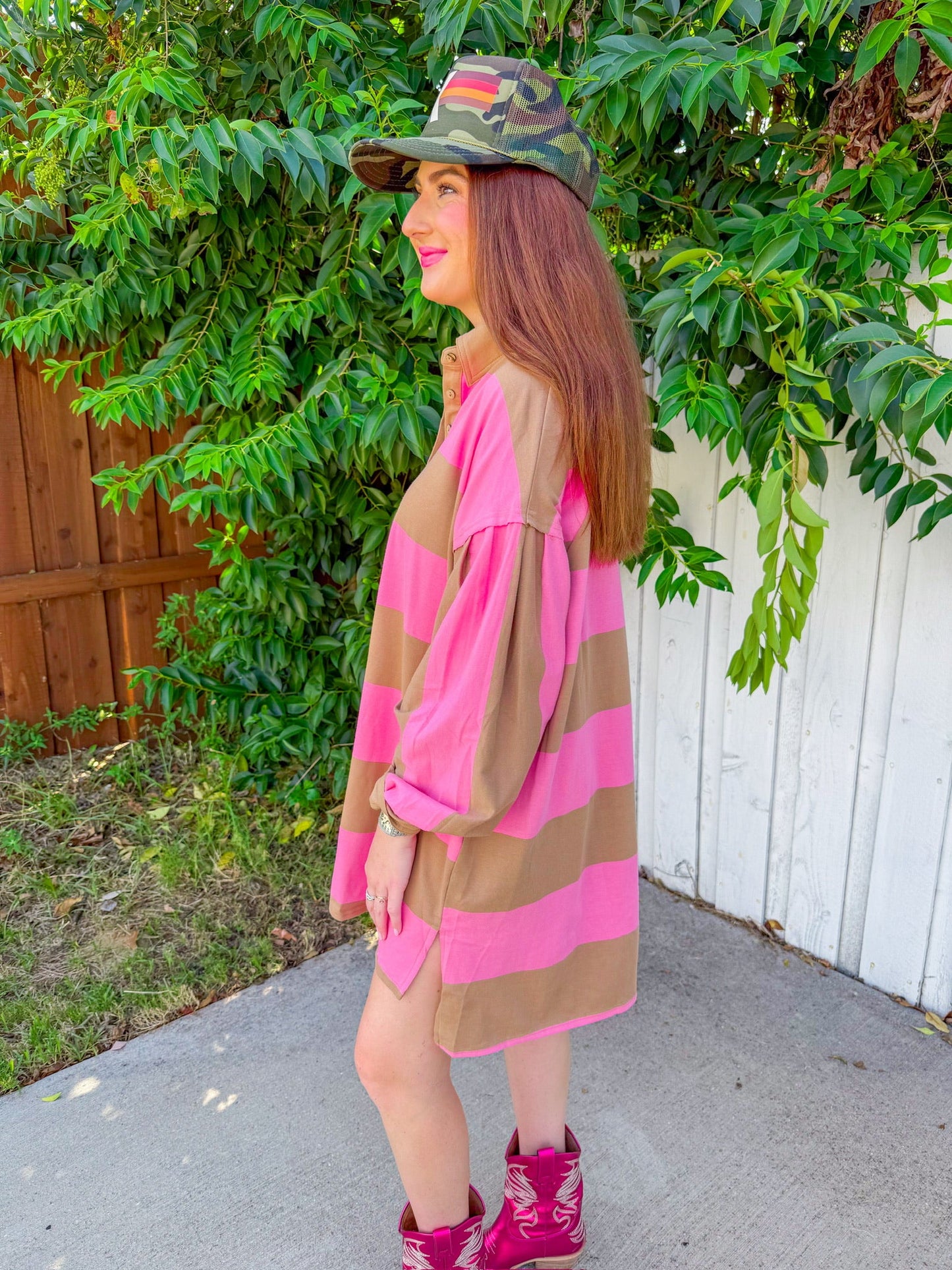Seize The Day Dress - Pink/Mocha