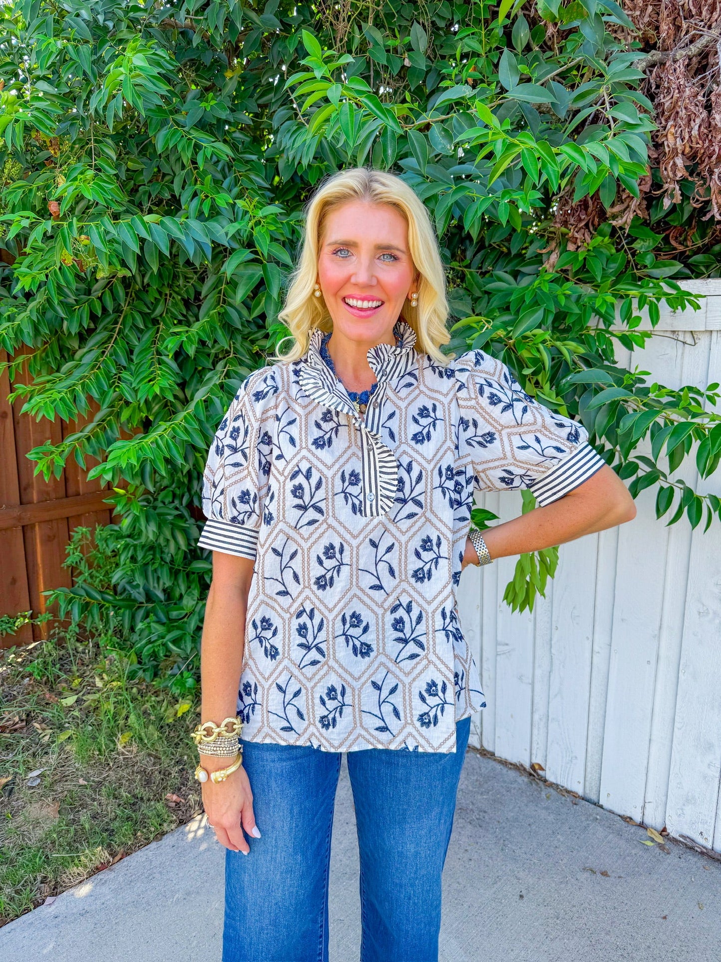 Berry Bloom Top - Cream