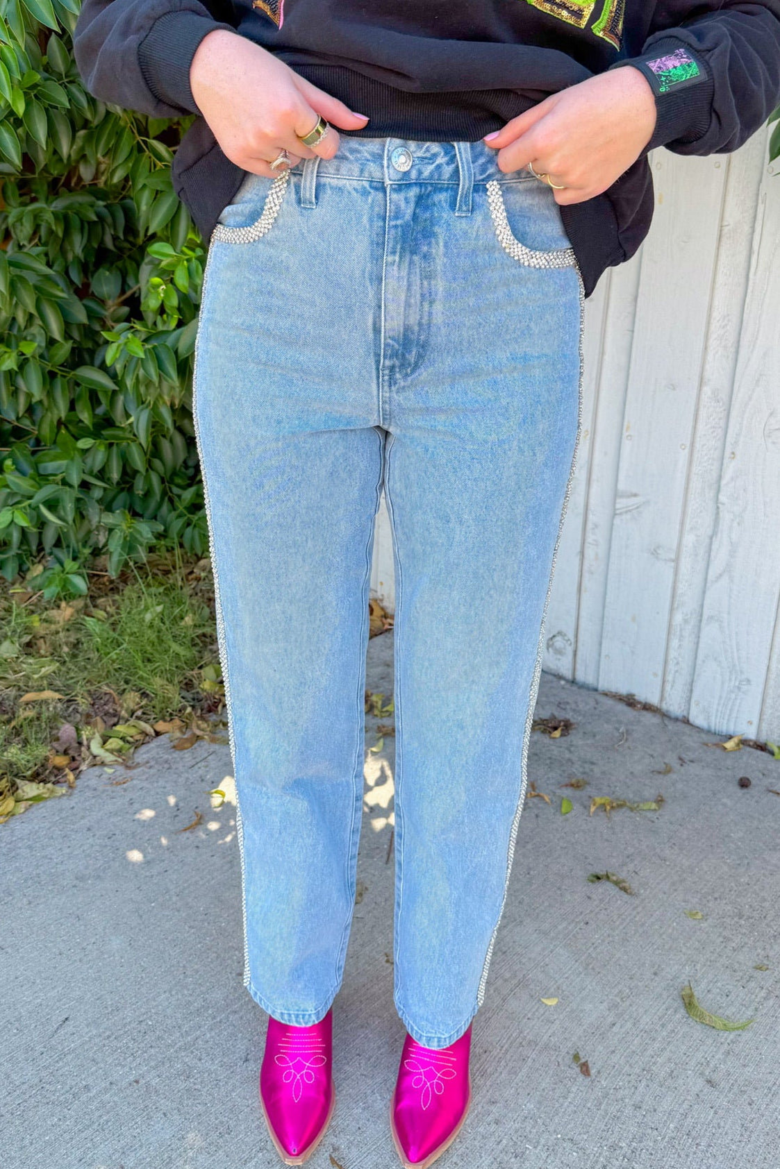 Icon Jeans - Indigo w/ Rhinestone Trim