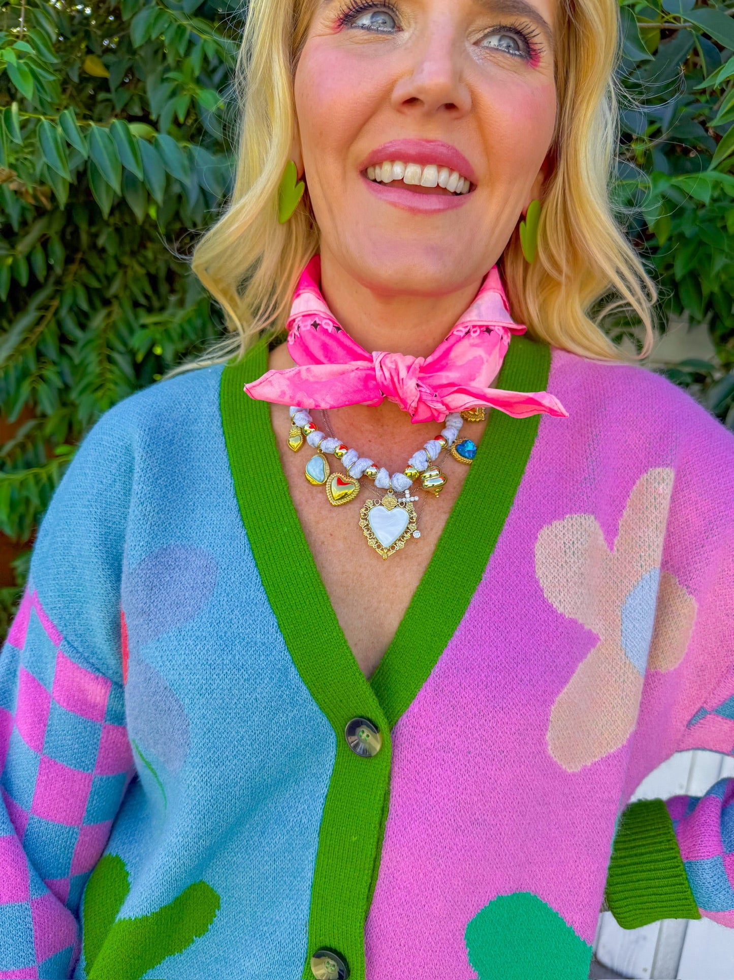 Just In Time Cardigan - Pink/Blue