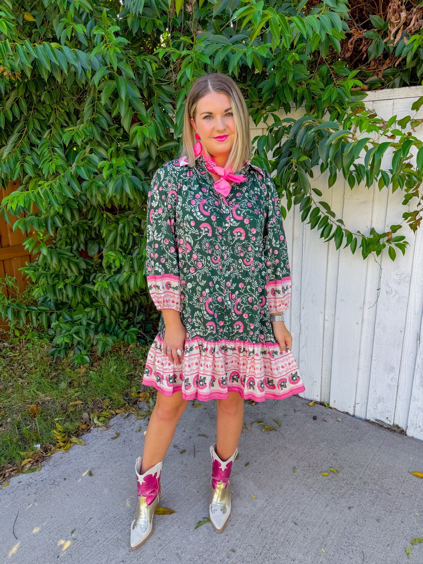 Some Kind of Magic Mini Dress - Green