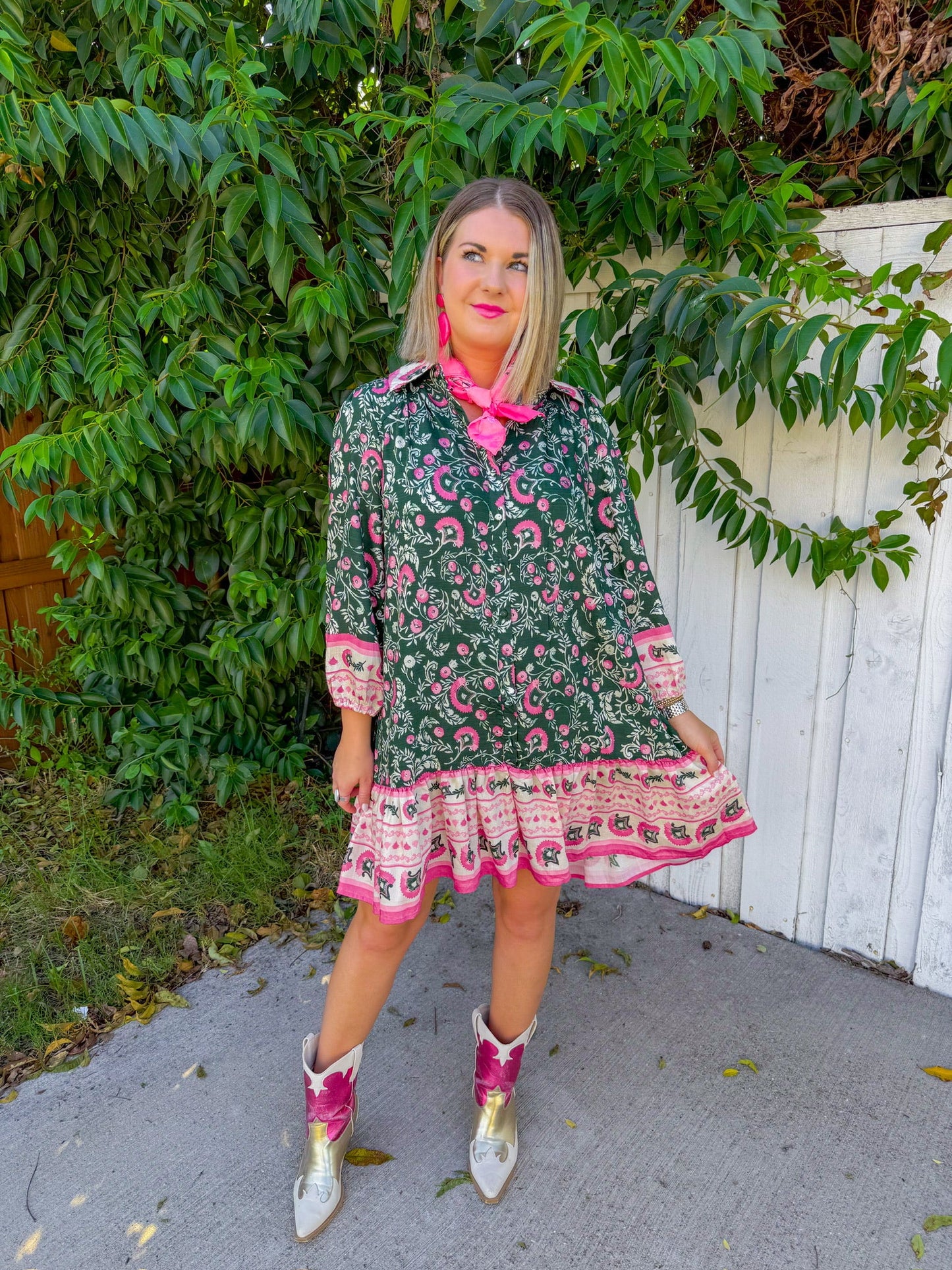 Some Kind of Magic Mini Dress - Green