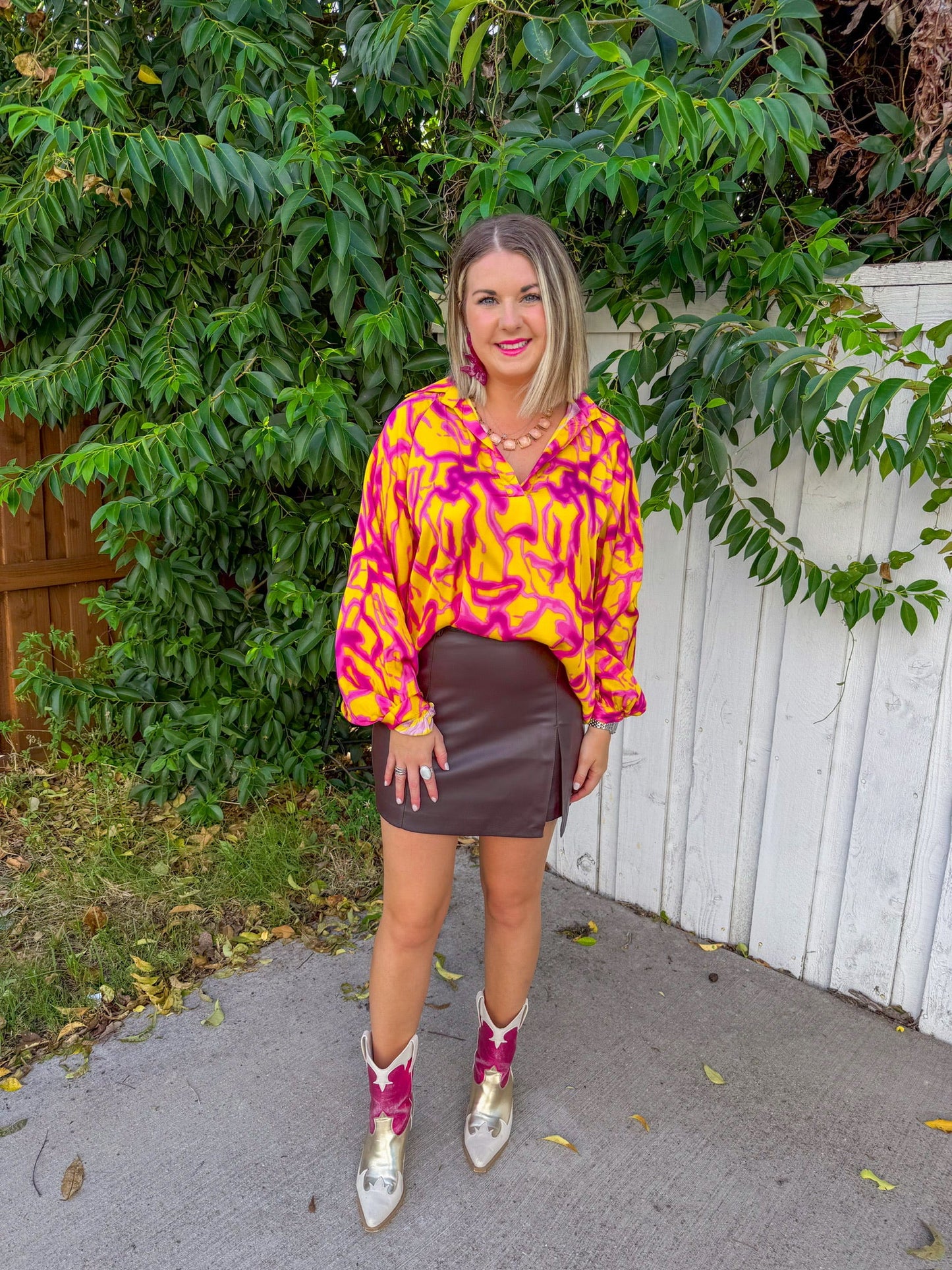 Moon Glow Top - Yellow/Fuchsia