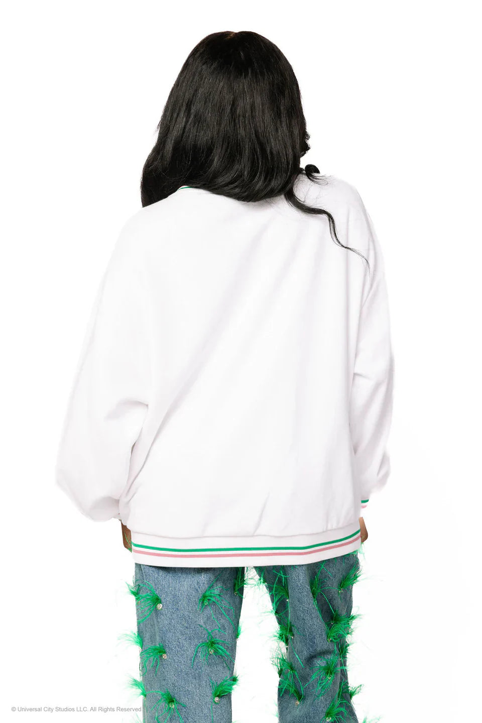 Licensed Elphaba and Glenda Card Sweatshirt - White